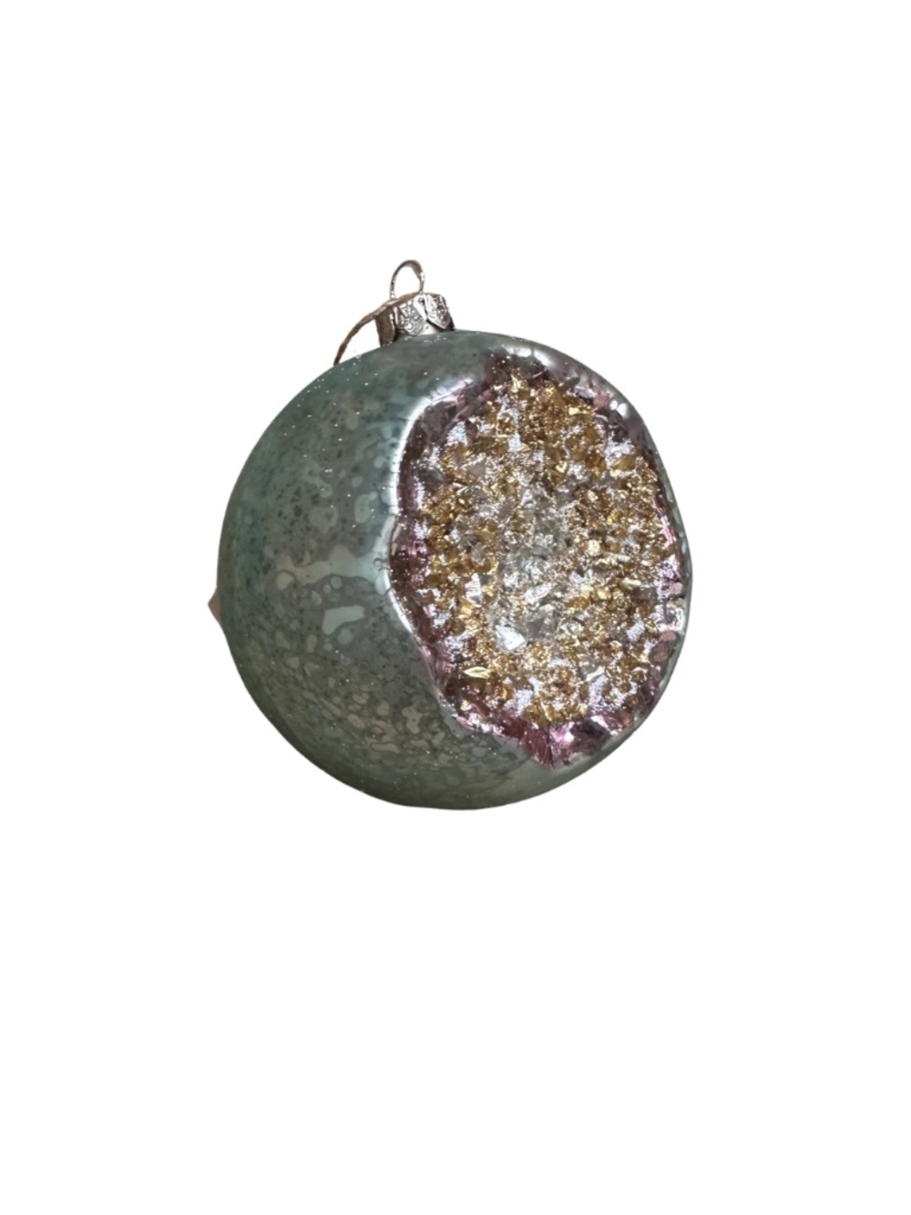 NEW Cody Foster LARGE GEODE GLASS ORNAMENT SET OF 6